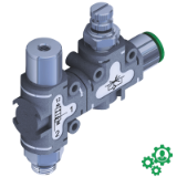 551.2F - 90° blocking valve + flow control valve